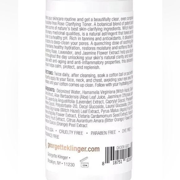 Georgette Klinger Rose Clarifying Toner
1.7 Oz 50 ml Witch Hazel USA Aloe - Picture 2 of 6
